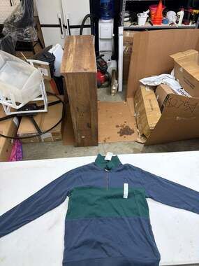 Goodfellow & Co Men's Vintage 1/4 Zip Colorblock Sweatshirt - Blue/Green